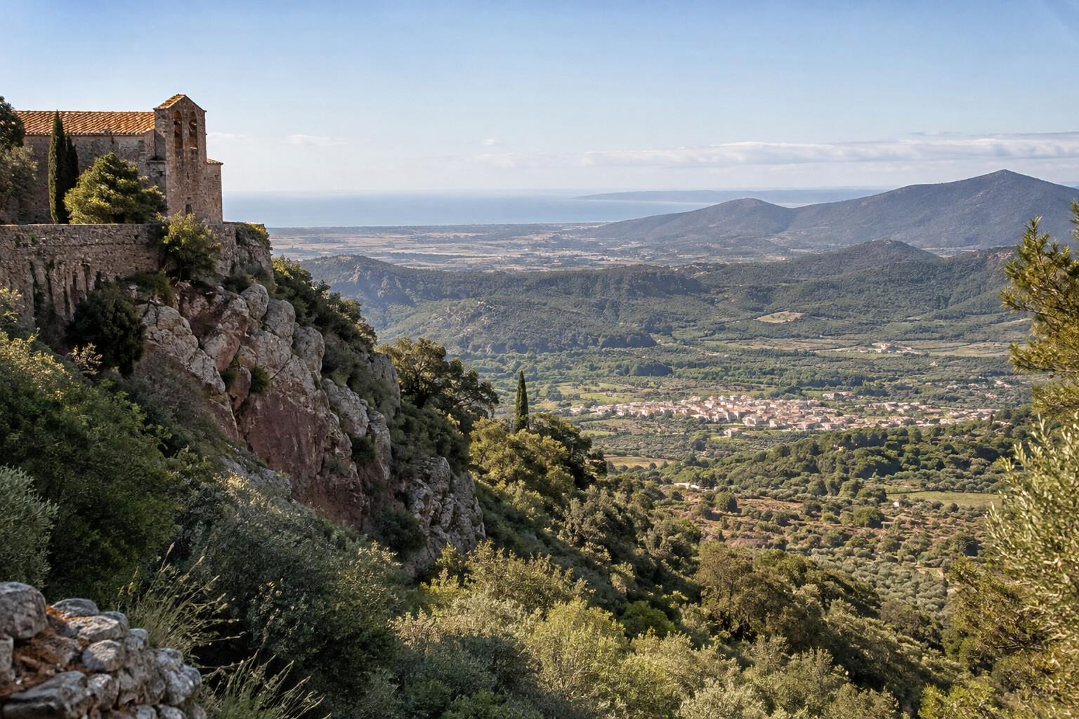 View over Riudecanyes countryside from Escornalbou