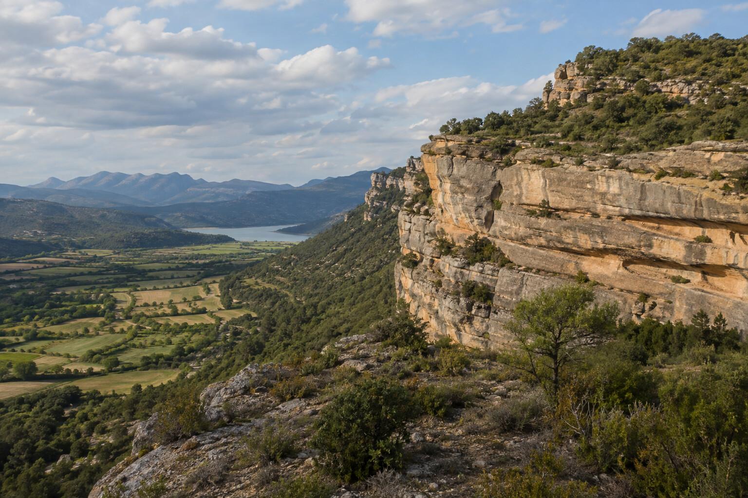 Layered rock landscape near Isona in the Pallars Jussà