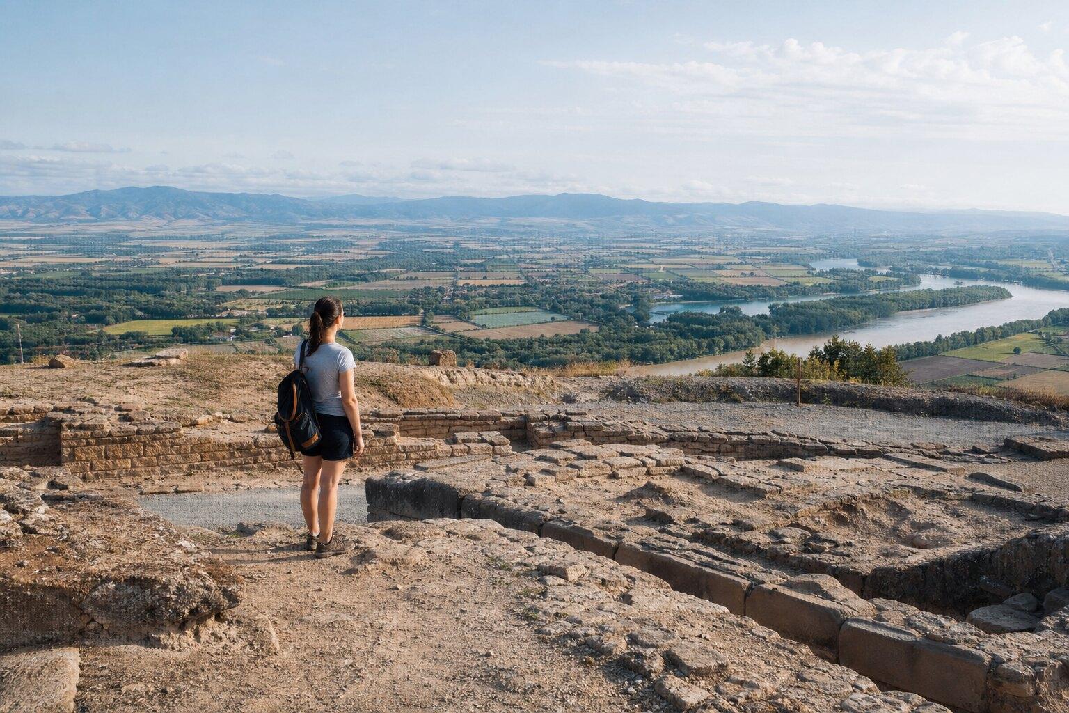 View over the Ebro valley from the Iberian archaeological site